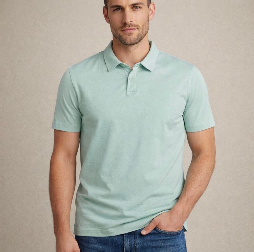 Theory Men's Light Blue Polo Shirt Size X-Large